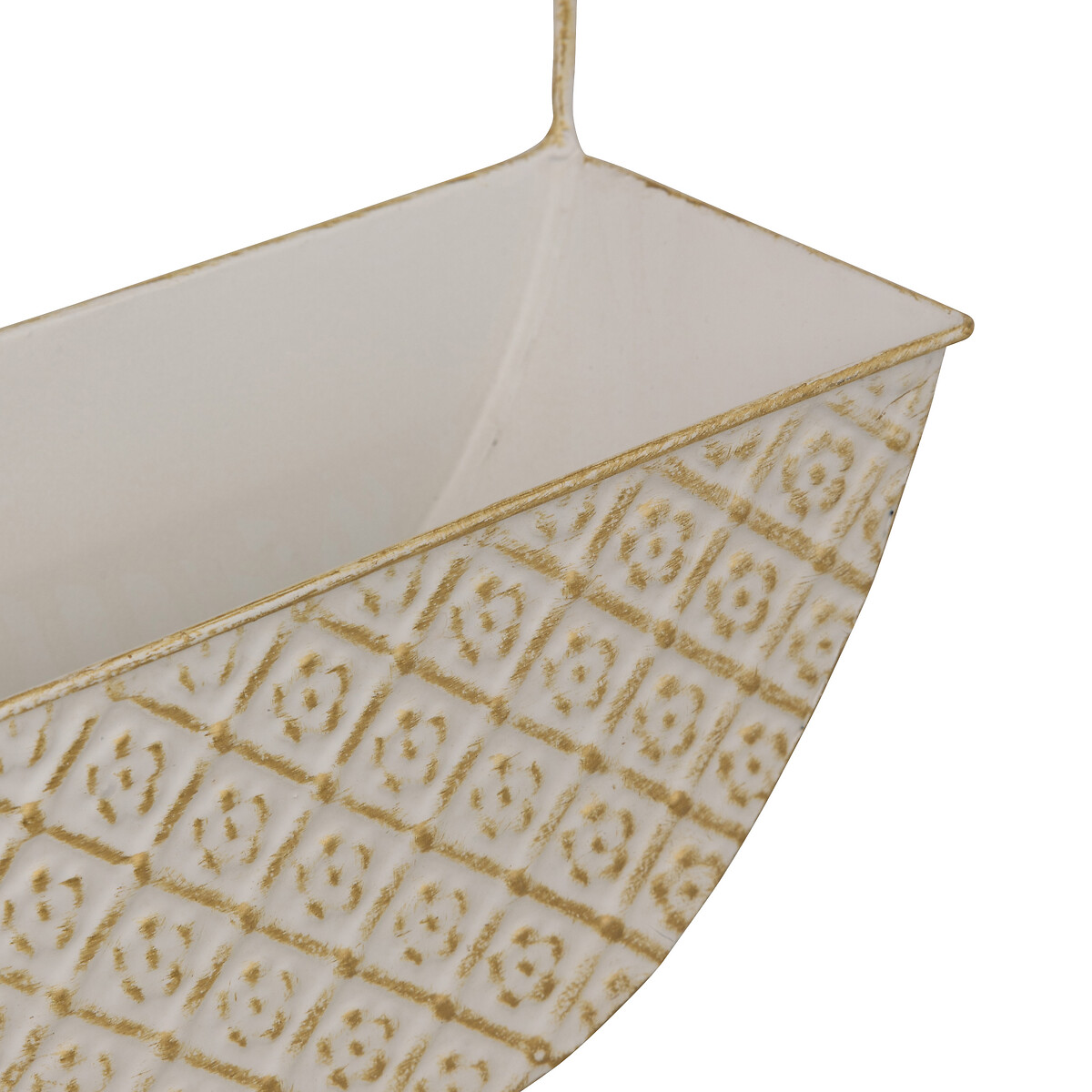 Florero TINO de metal blanco 34cm