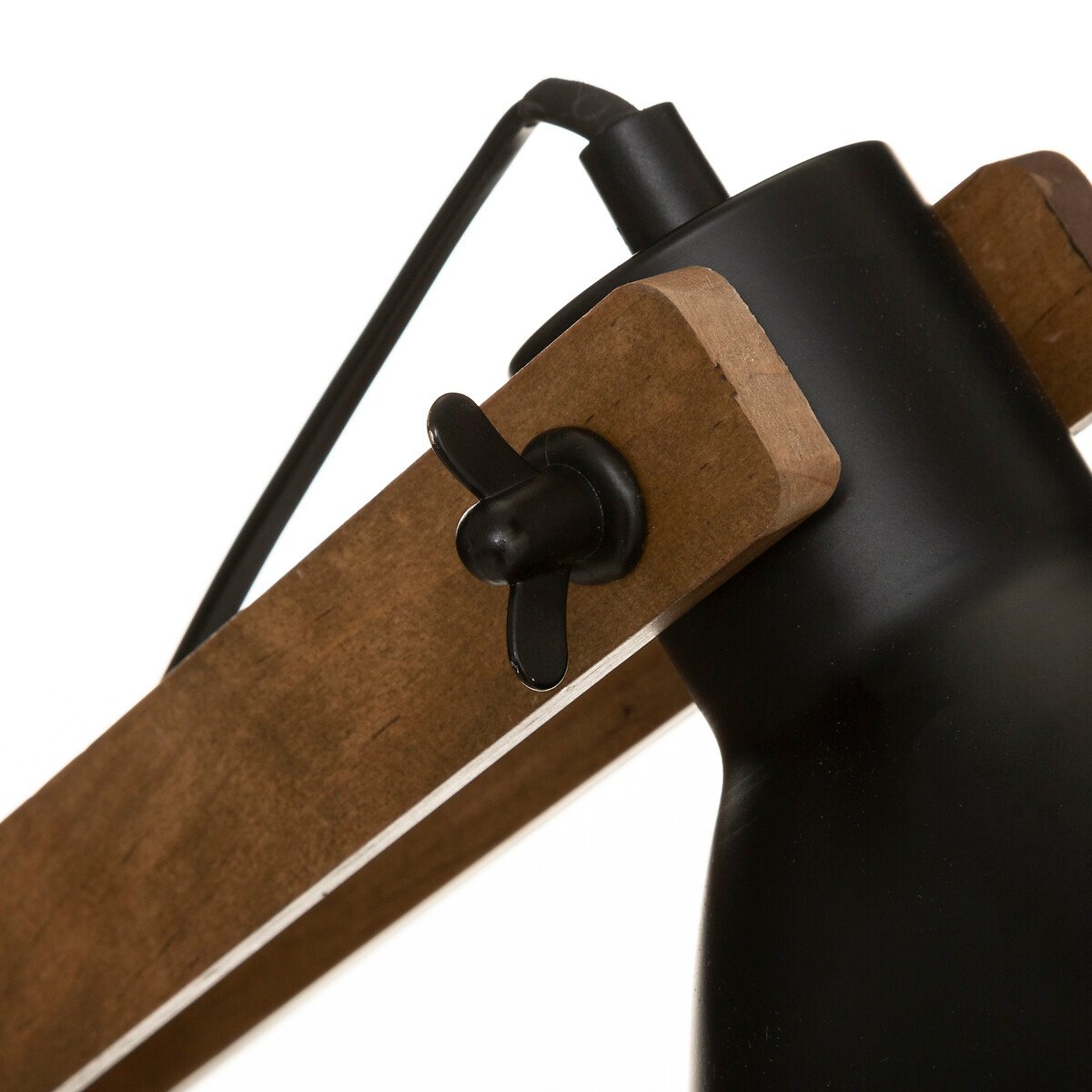 L&aacute;mpara De Mesa Cuba De Madera 56Cm