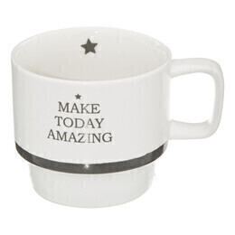 Juego 4 tazas HAPPY con soporte 22cl  