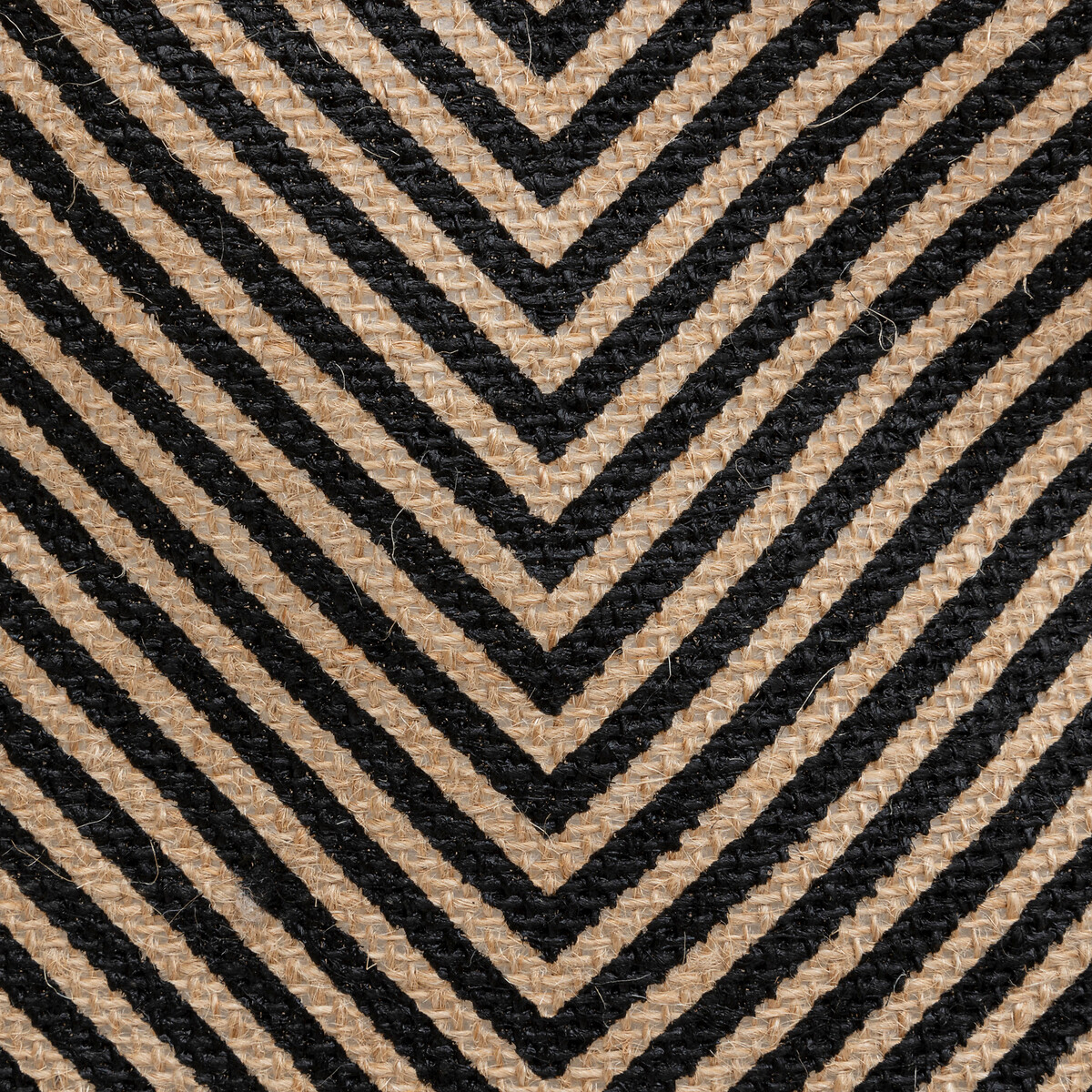 Cesto Decorado Valy ZigZag Bege E Preto Em Juta 32cm