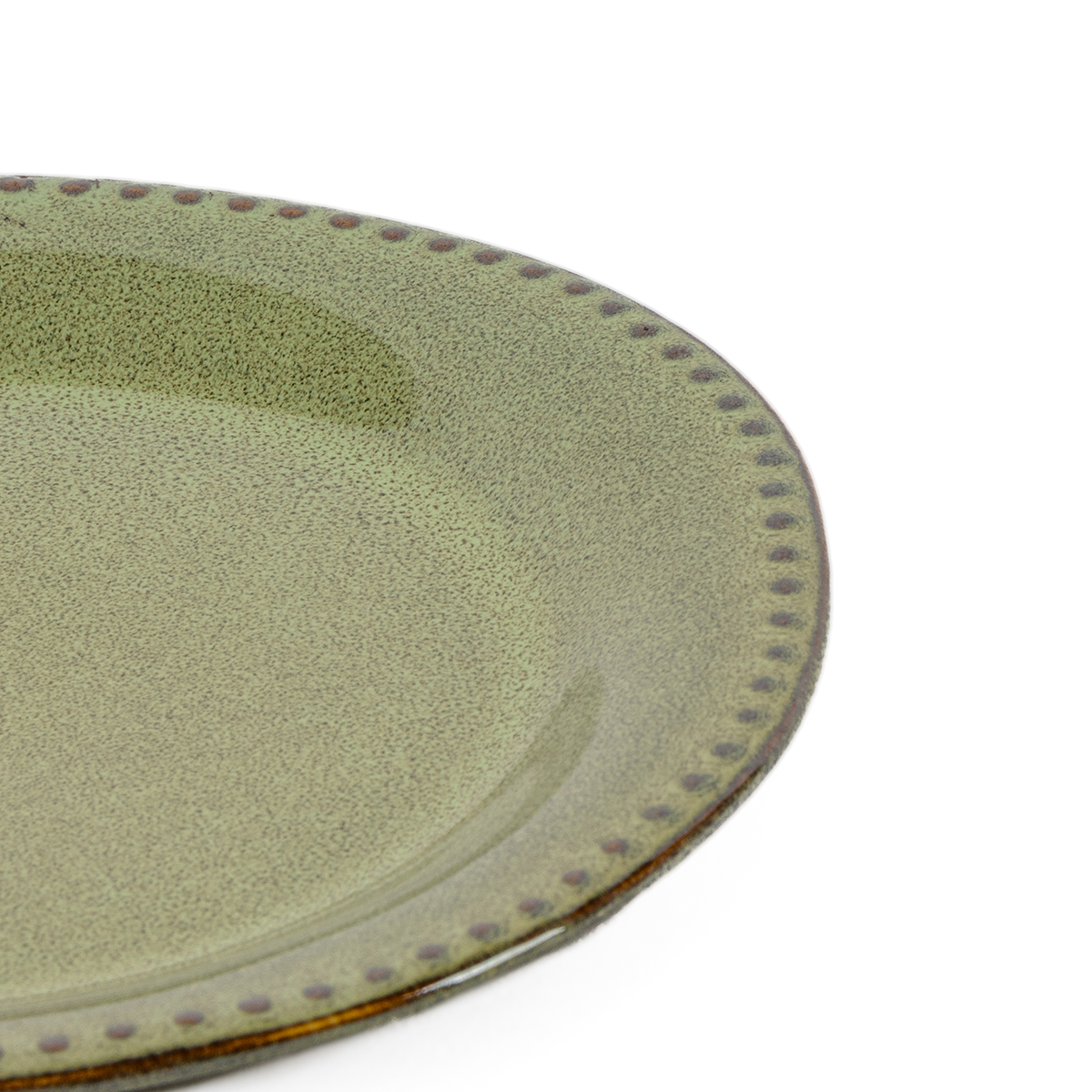 Prato De Sobremesa Capri Verde Em Cerâmica 20cm