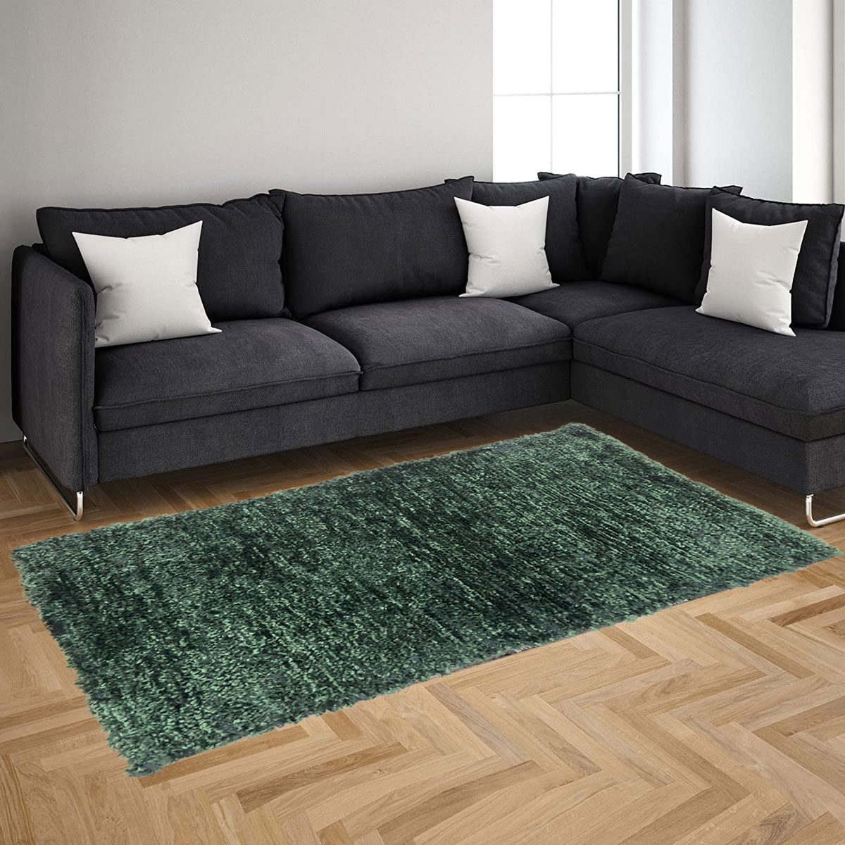 Alfombra Lux Verde Oscuro 80x150Cm