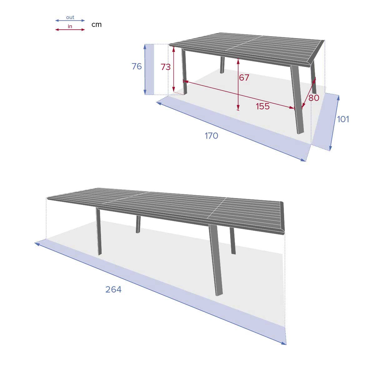 Mesa Extensível Pavane Cinza Graphite 170-264cm