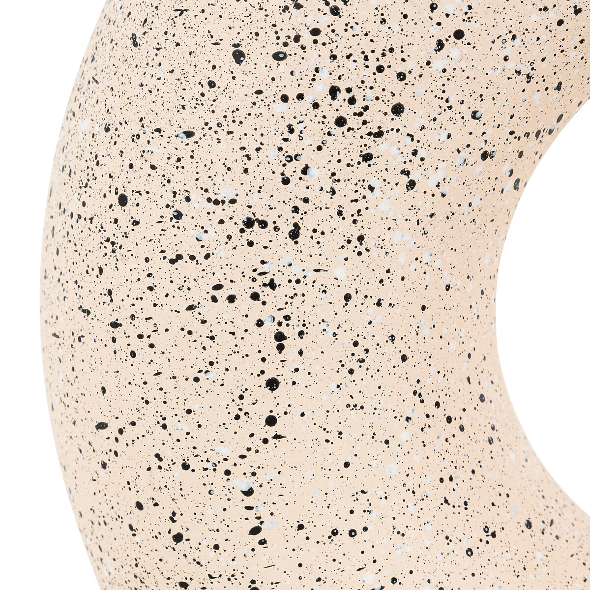 Jarr&oacute;n De Cer&aacute;mica Blanca Con Lunares Negros 30cm