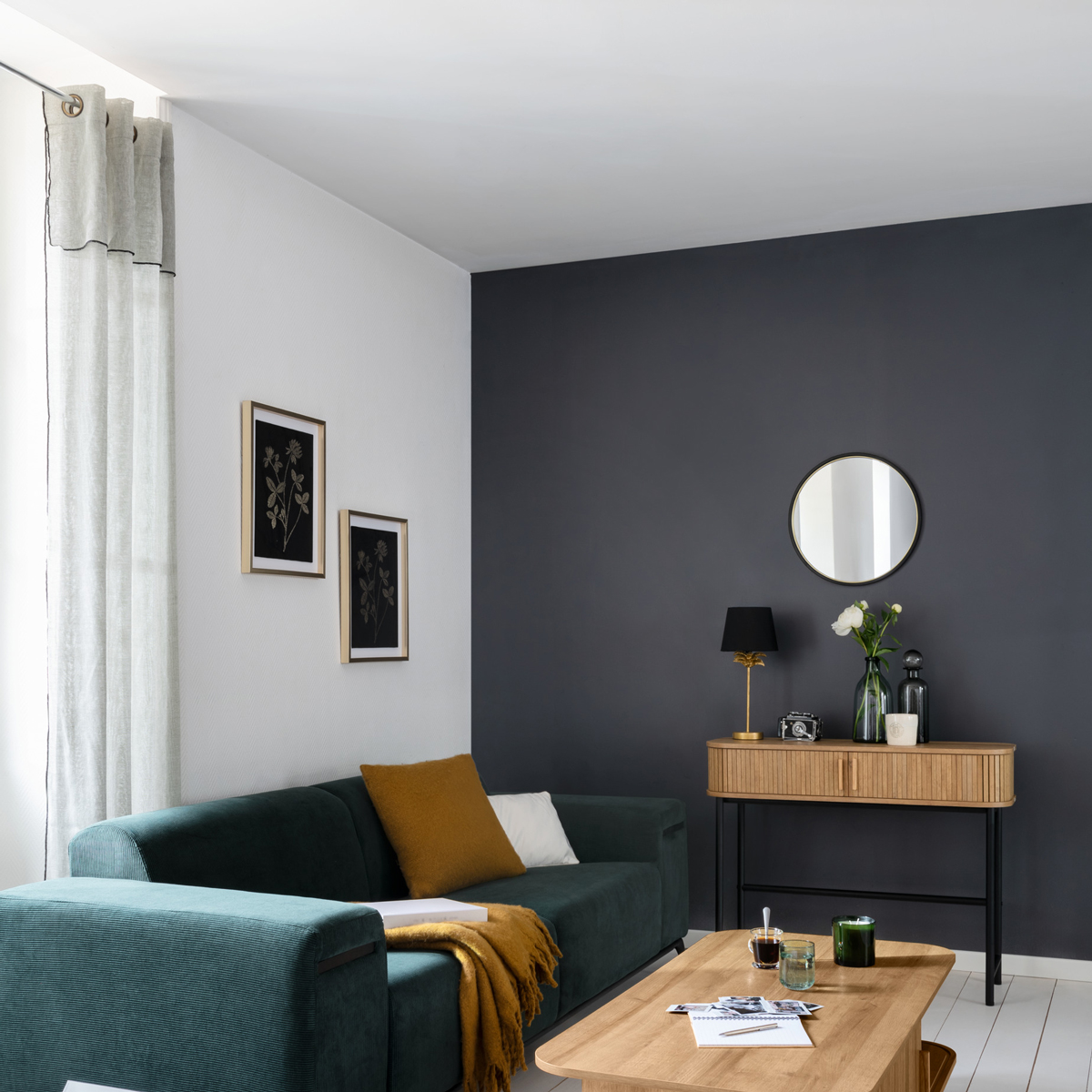 Cortina Fred Blanco Y Rayas Negro 140x240cm 