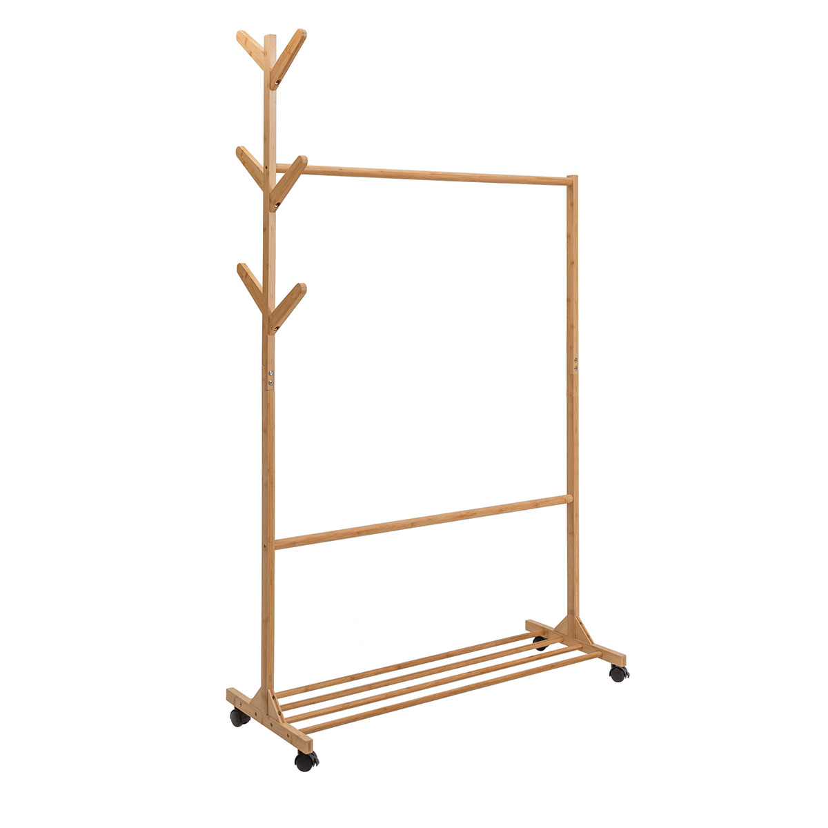 Caballete de bamb&uacute; con percha 182cm