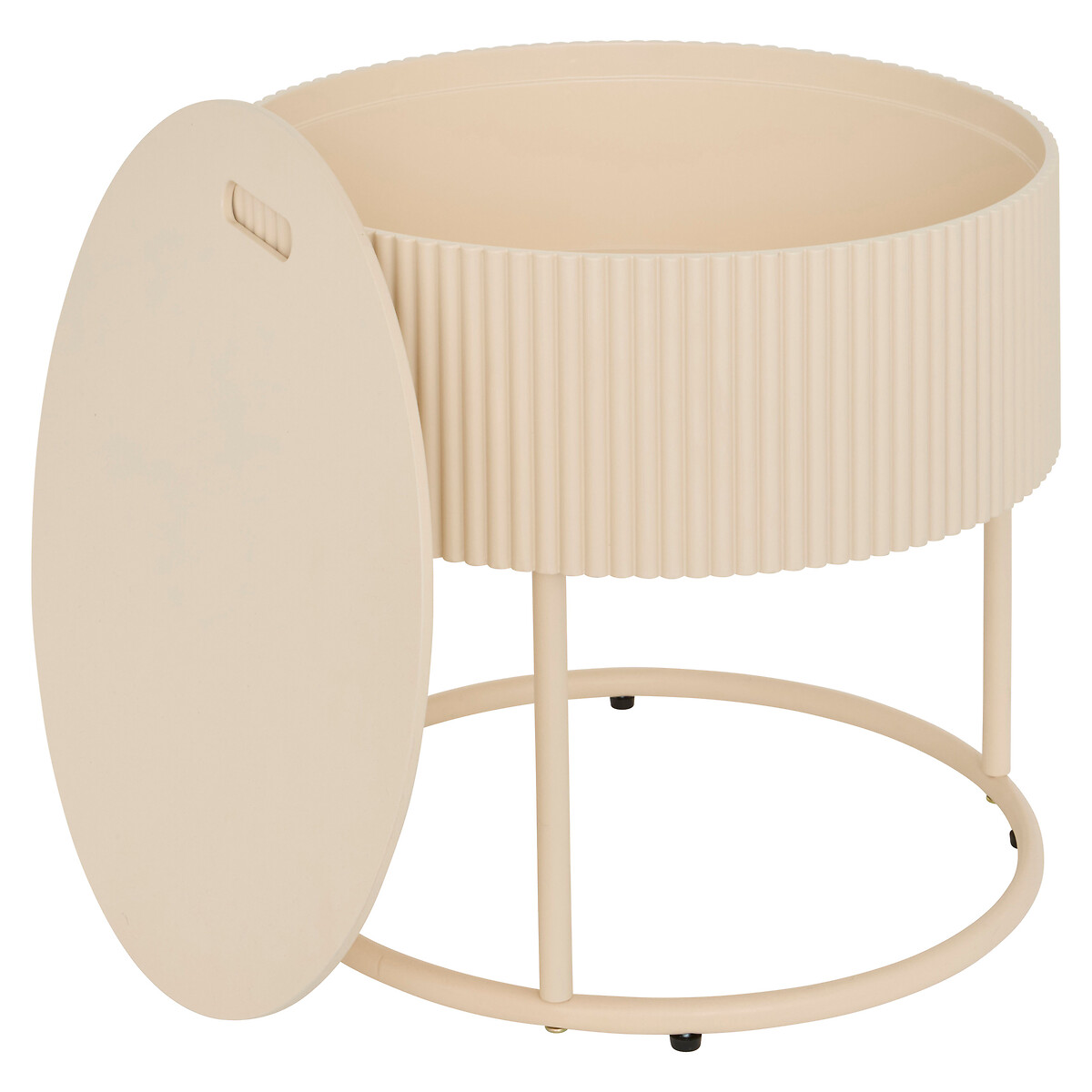 Mesa auxiliar JUNA beige D45x40.5cm