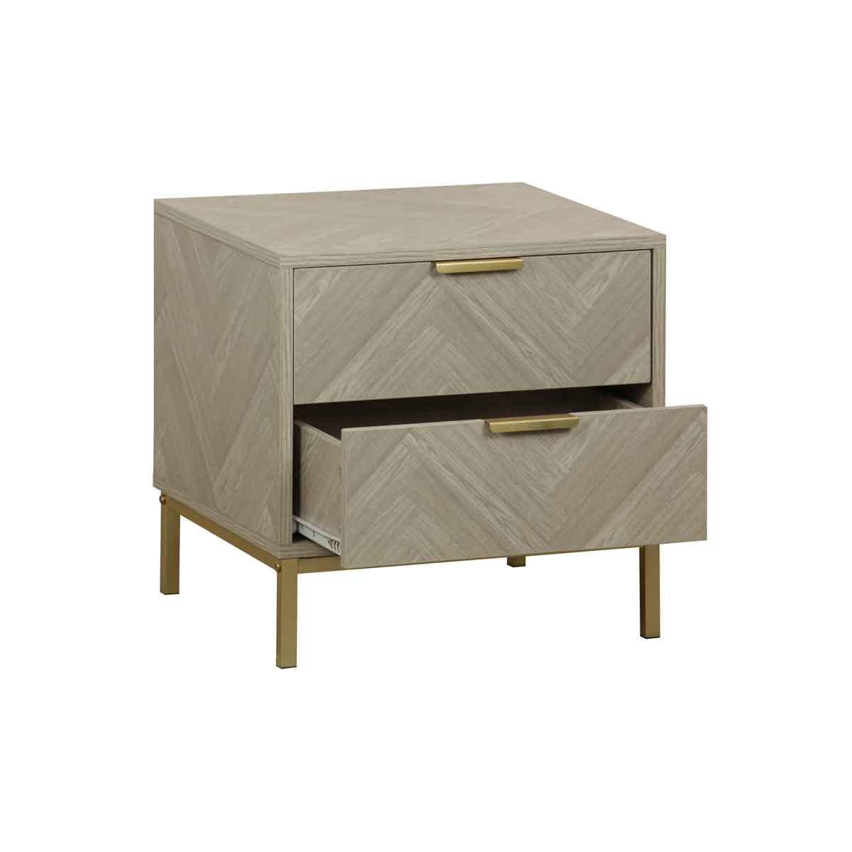 Mesita de noche CHEVRON beige de mdf