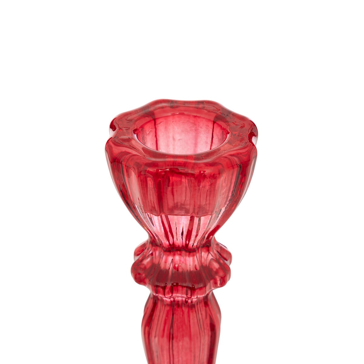 Candelabro rojo de vidrio 11cm
