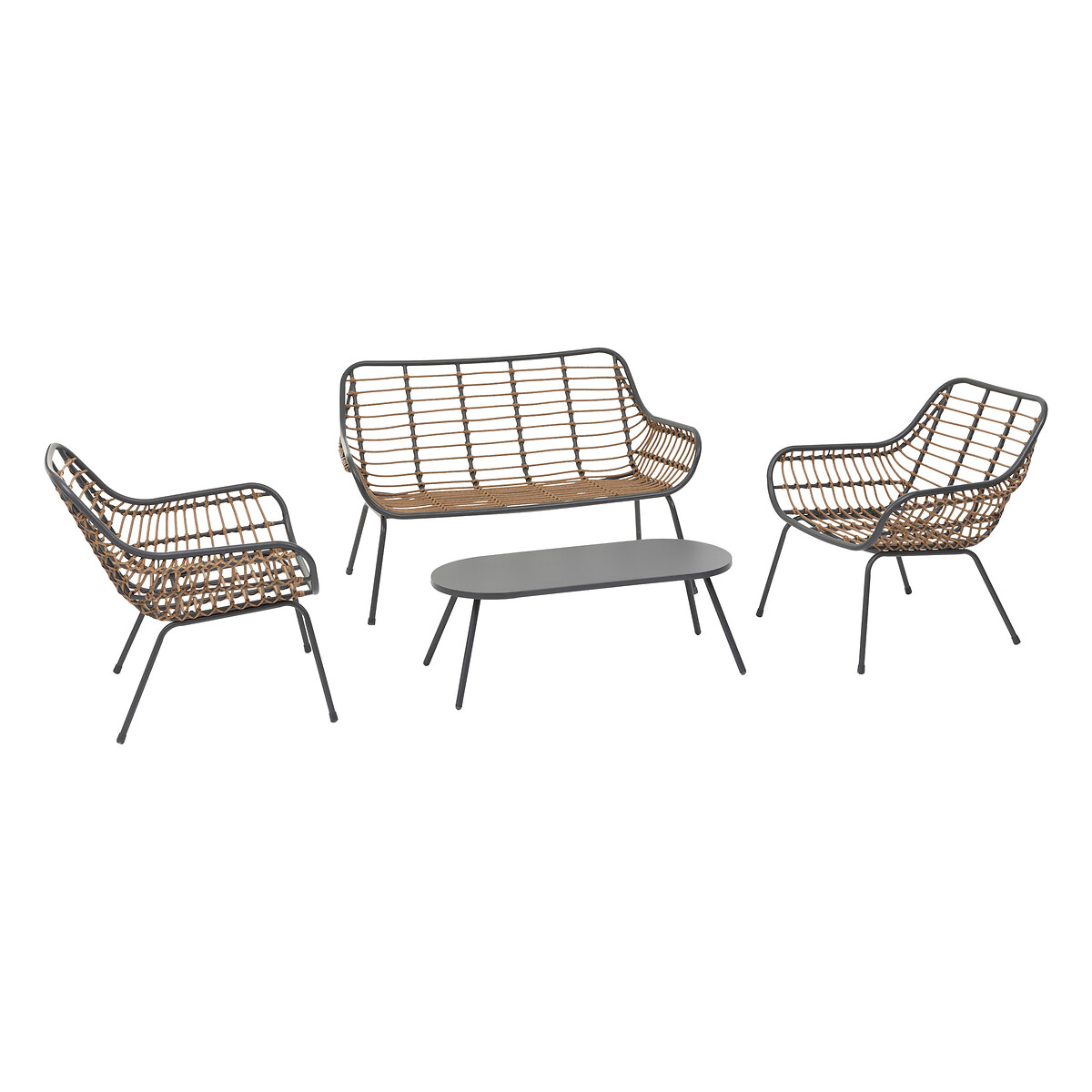 Juego de Jardín PAOPAO gris graphite 4 plazas