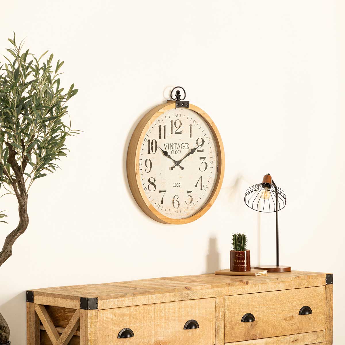 Reloj De Pared Yago Beige 57cm