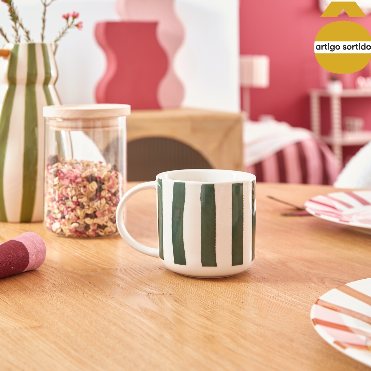 Taza CHERI multicolor de porcelana 34cl