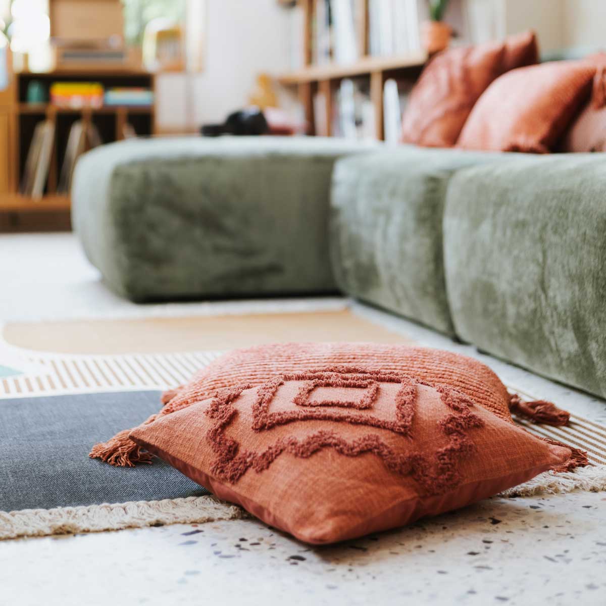 Cojín Inca Terracota 40x40Cm