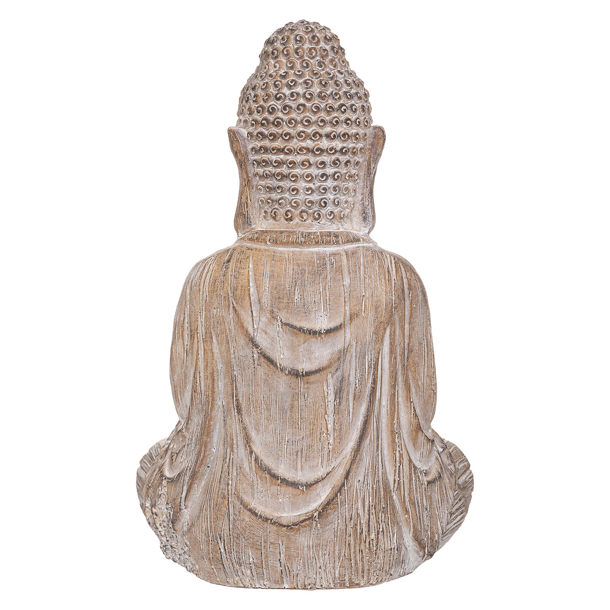 Estatua Buda Efecto Madera 30.5x24x45Cm