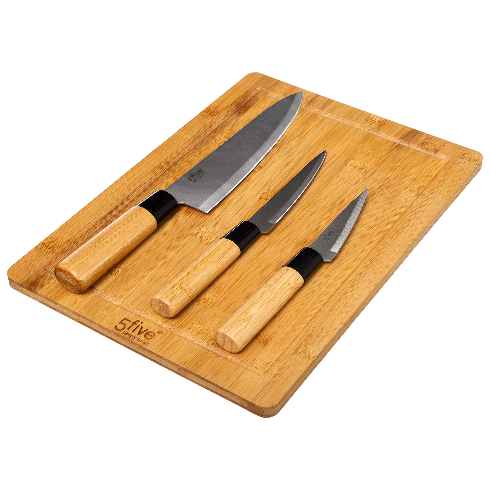 Set 3 Cuchillos Con Tabla Cortar 35X25Cm