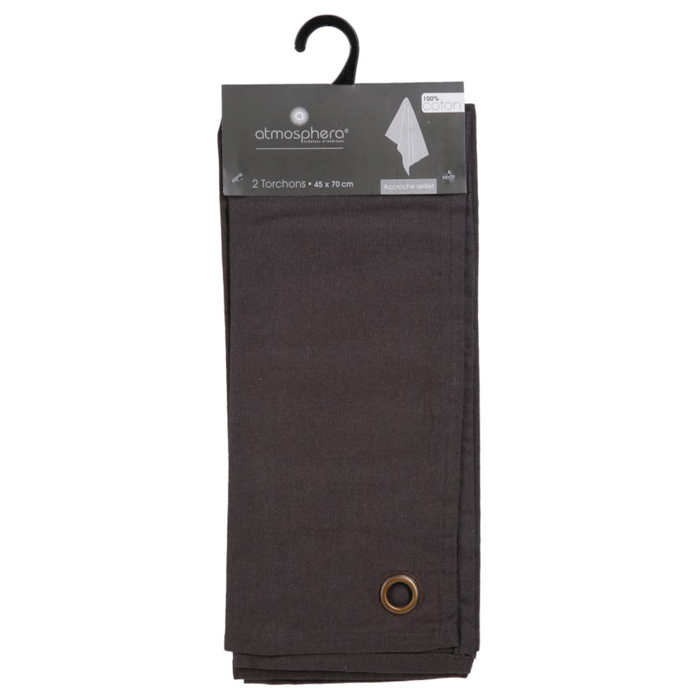 Set 2 Paños Cocina Color Gris Oscuro