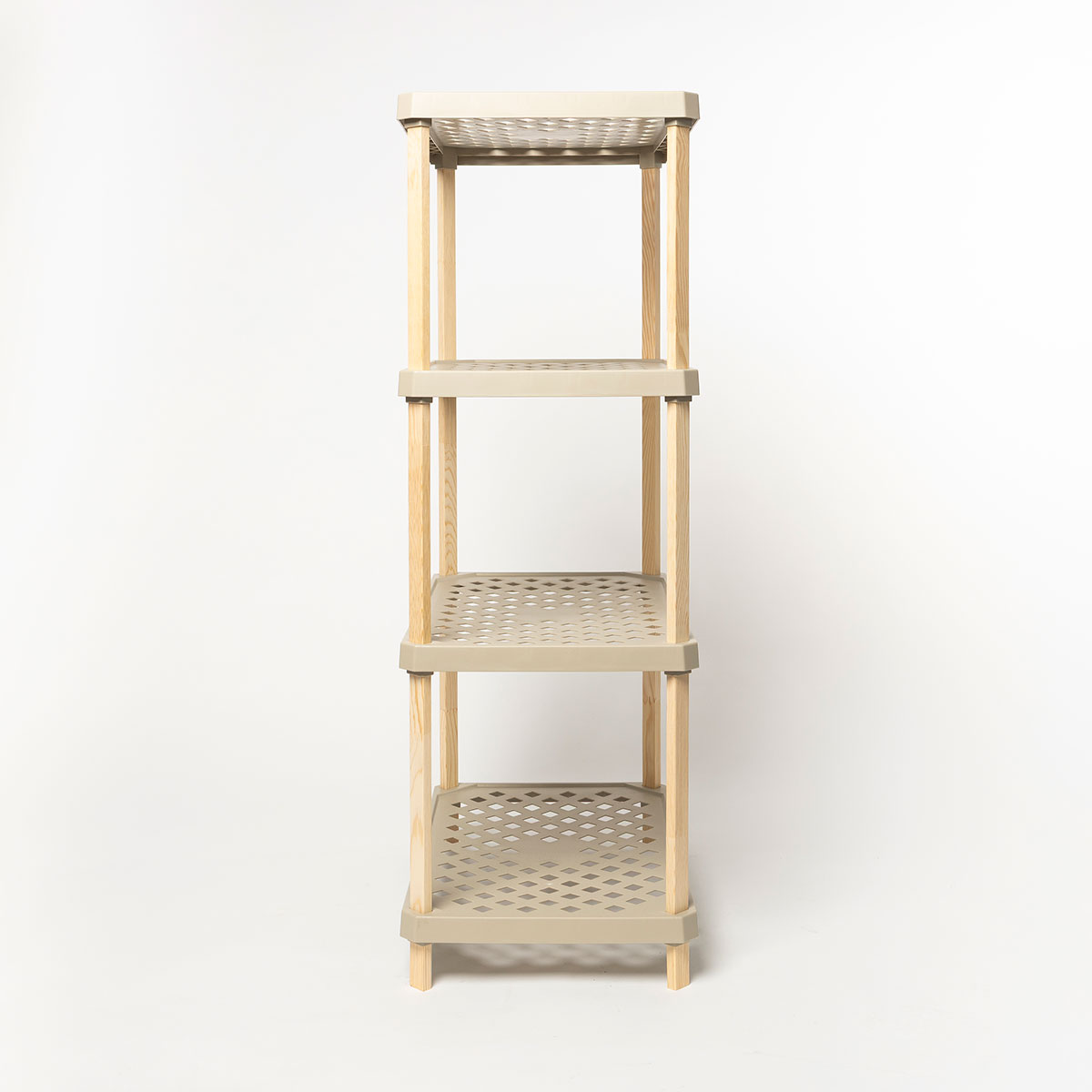 Estanter&iacute;a rectangular de 4 niveles beige
