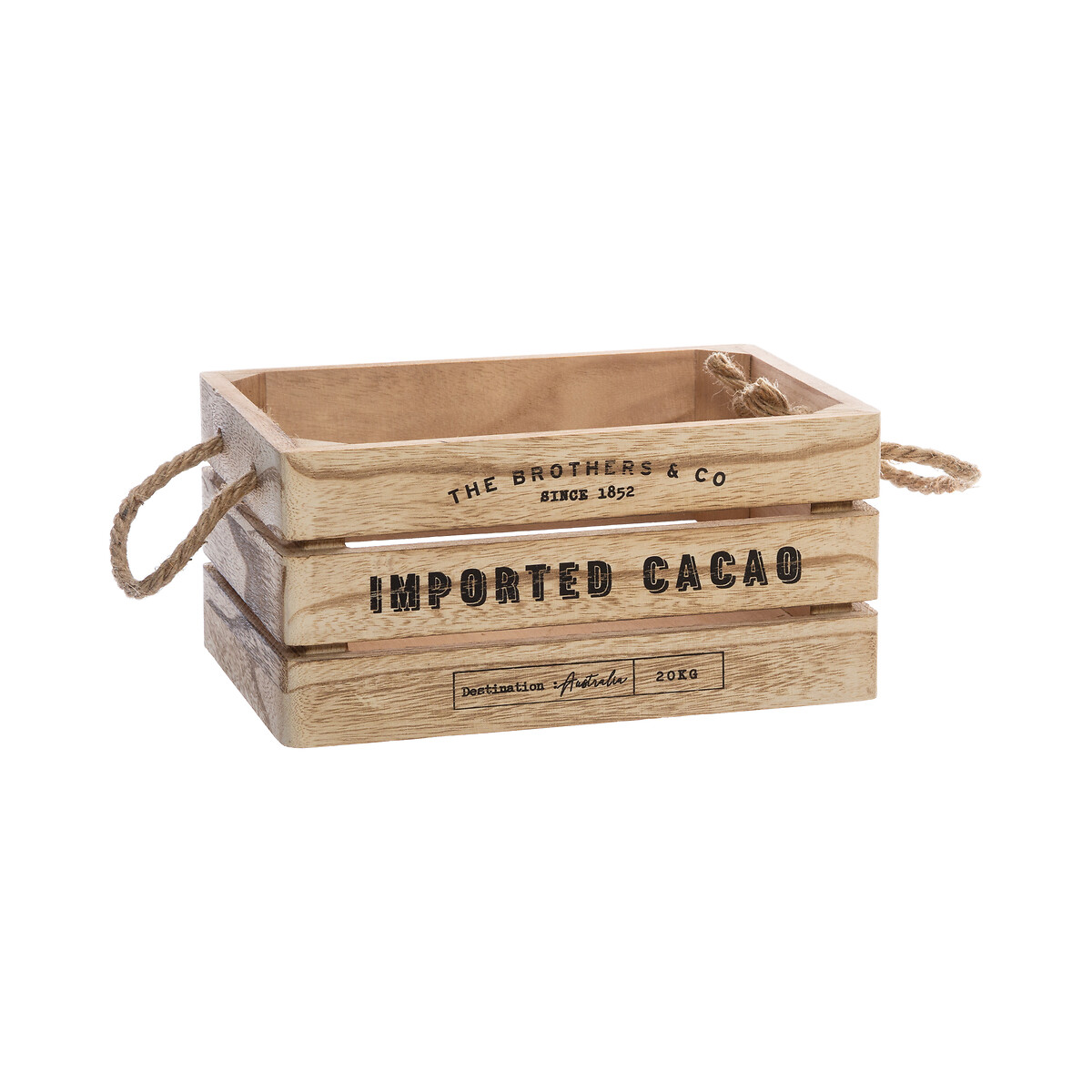 Caja De Madera Beige 23.2x17x10.9Cm