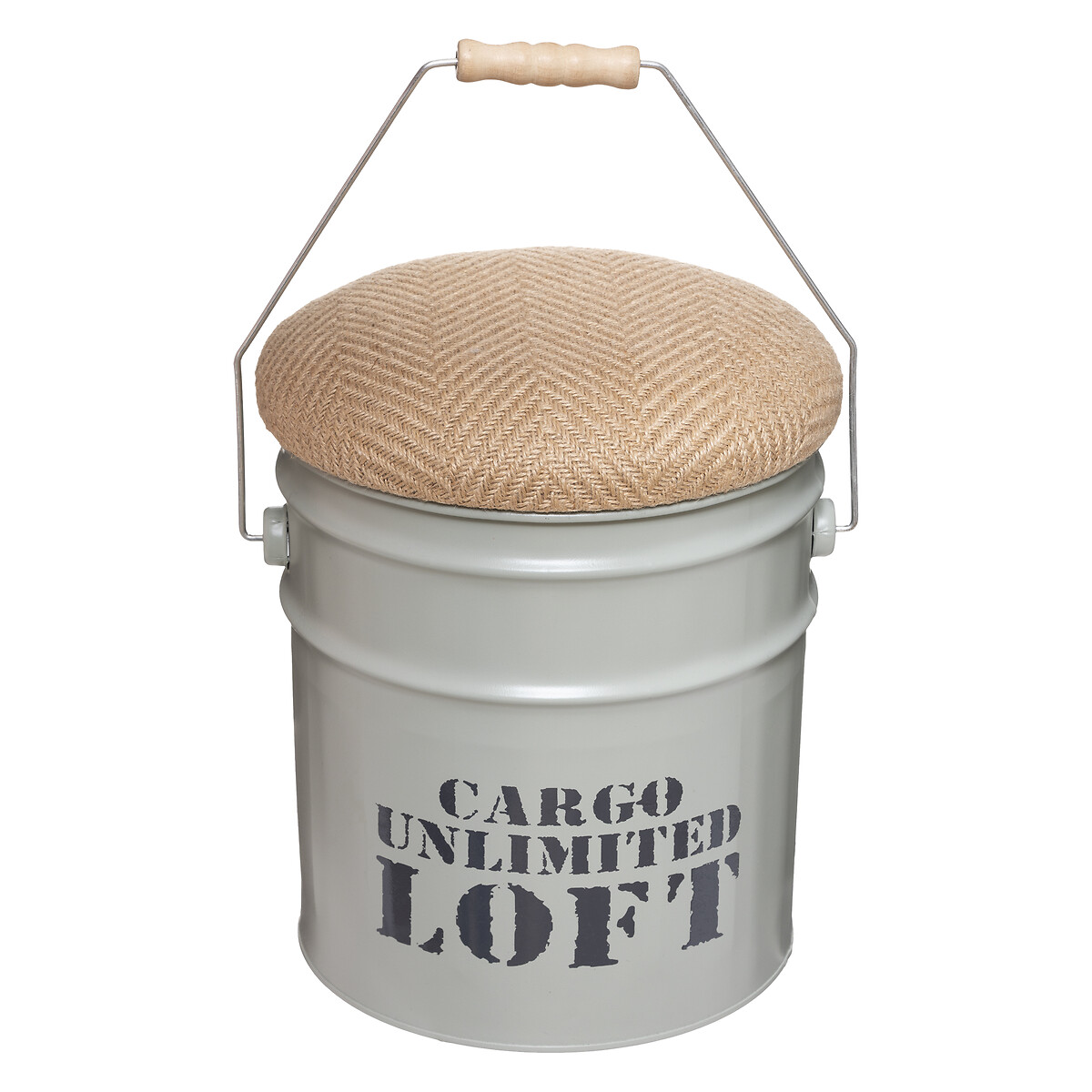 Conjunto de 2 puf ALFRED de metal y mdf 27/32cm