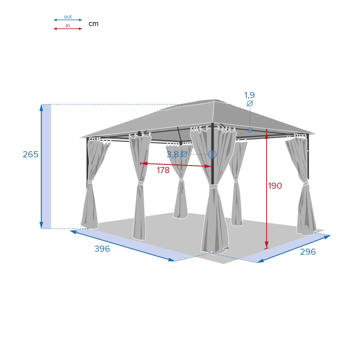 Cortinas Poliéster P/Pérgola Santorini