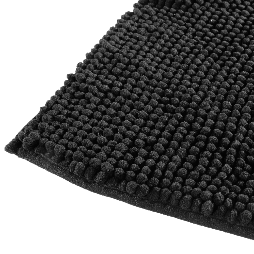 Alfombra de ba&ntilde;o negra 80x50cm