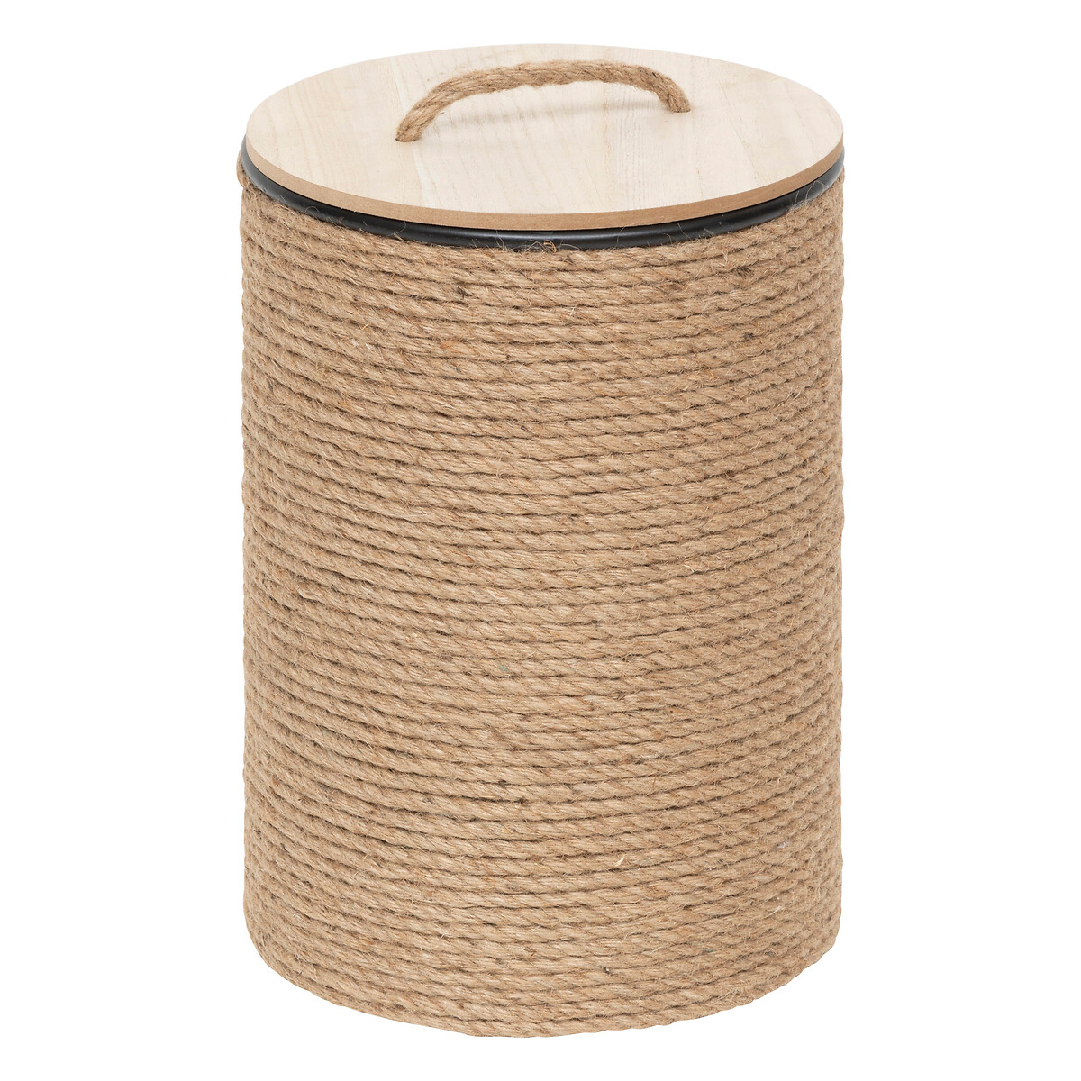 Cesta con tapa beige 38x25cm