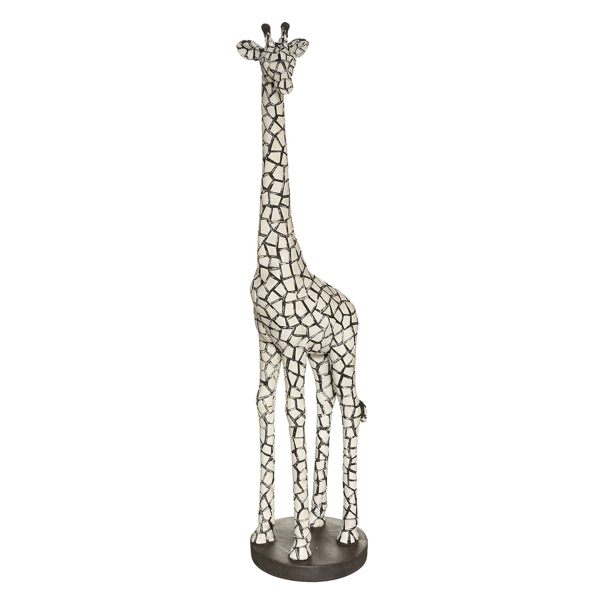 Estátua Girafa Preto E Branco 89cm