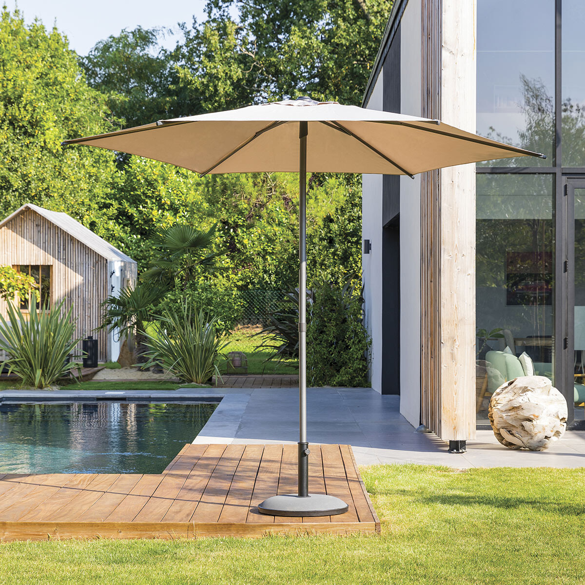 Parasol SOYA gris pardo 2.7m