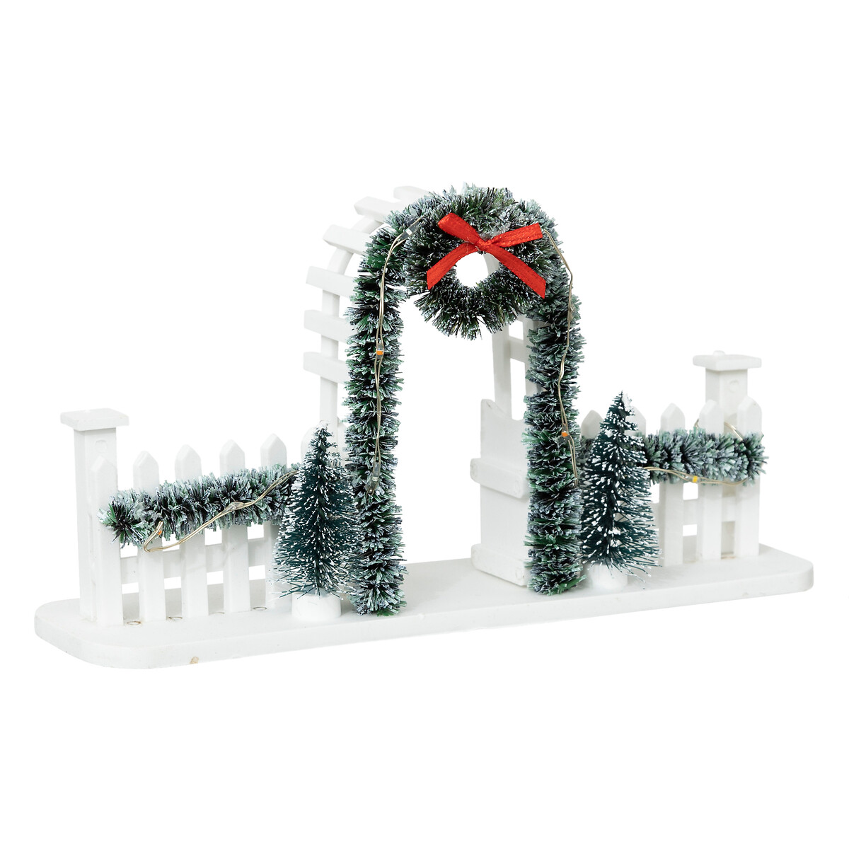 Arco Para Aldea De Navidad Con Pinos Y LED
