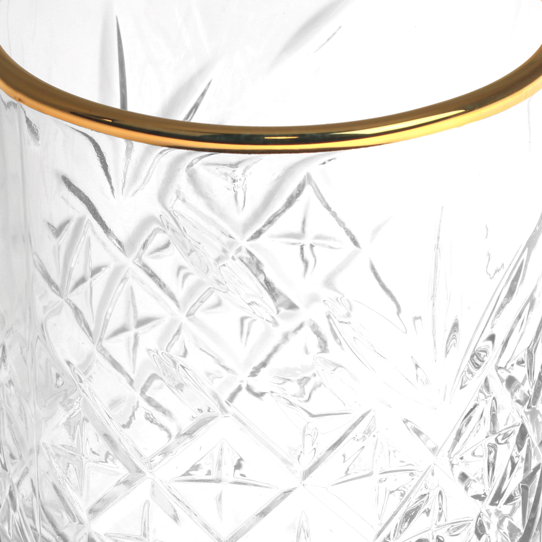 Vaso De Whisky Borde Dorado 345Cc