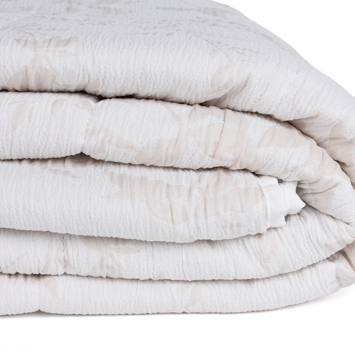 Colcha hojas AUREN beige 250x270cm