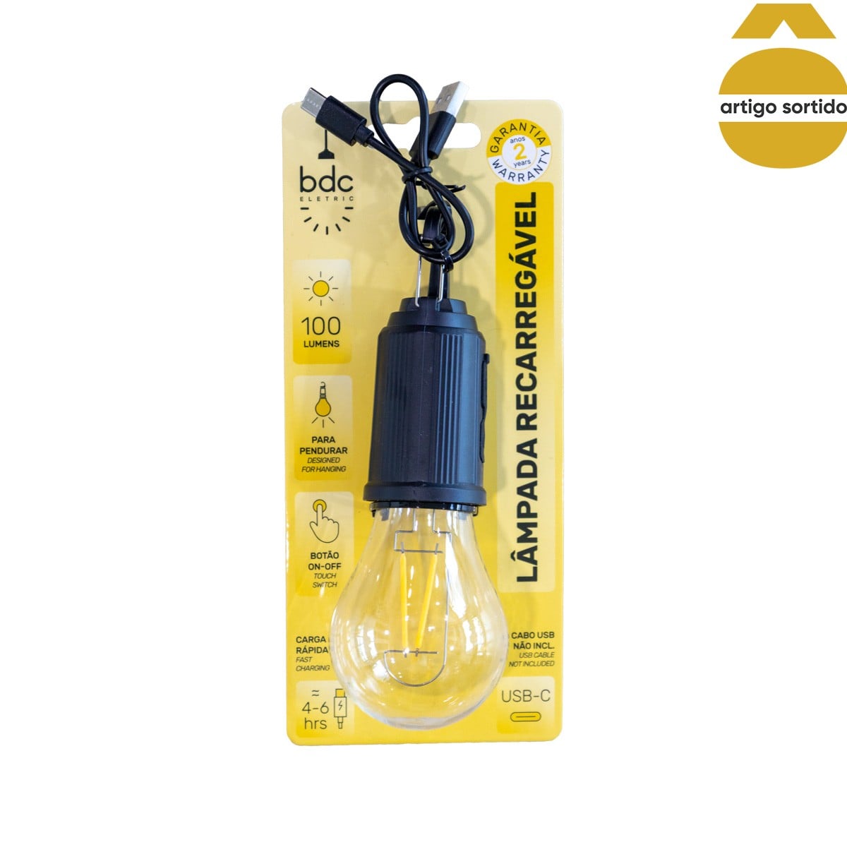 Farol de exterior recargable USB