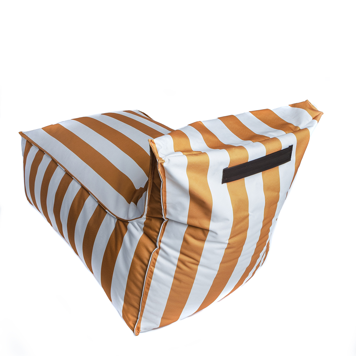 Puf sofa impermeable rayas blancas y amarillas