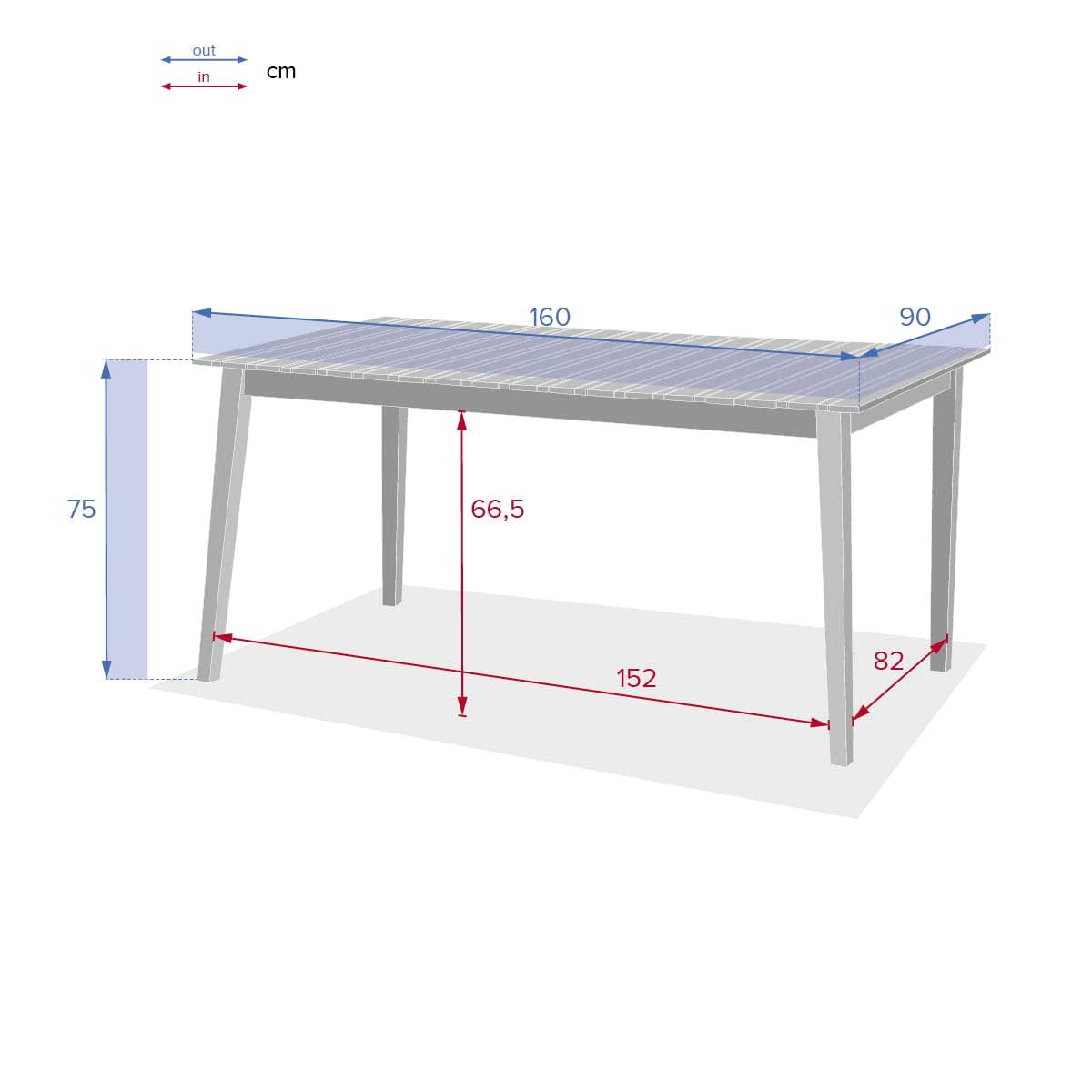 Mesa TIWI marrón de madera acacia 6 personas