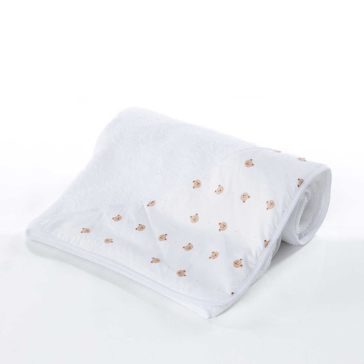 Toalla de ba&ntilde;o con capucha blanca de algod&oacute;n 