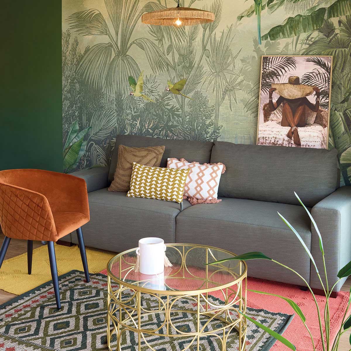 Mesa Auxiliar Metálica Dorada