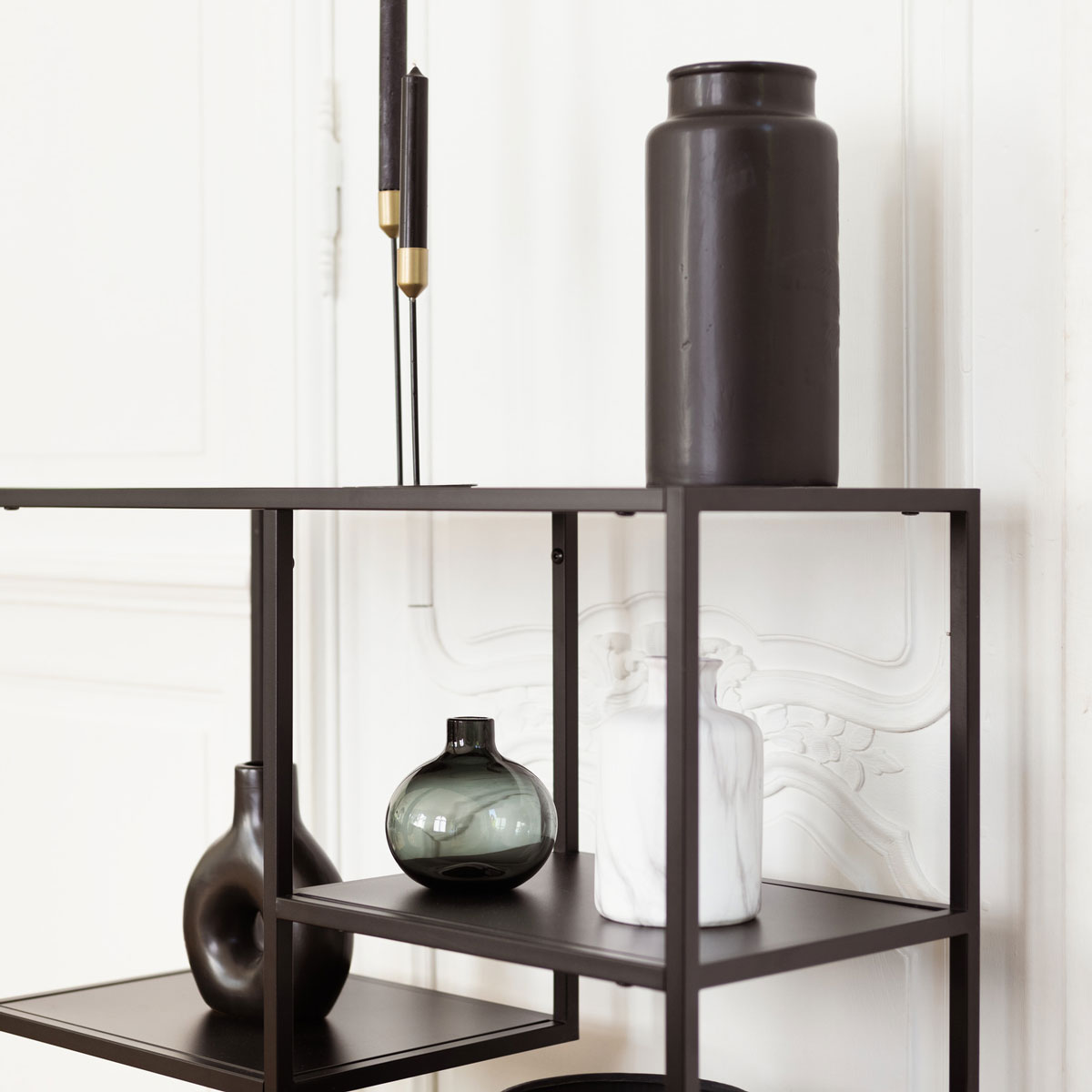 Jarrón blanco efecto mármol 17,5cm