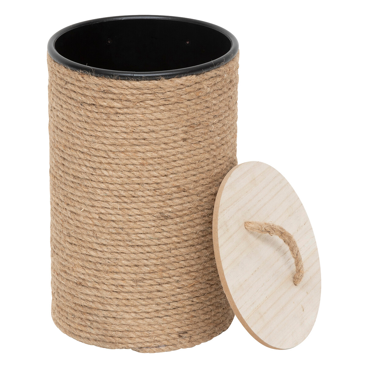 Cesta con tapa beige 38x25cm