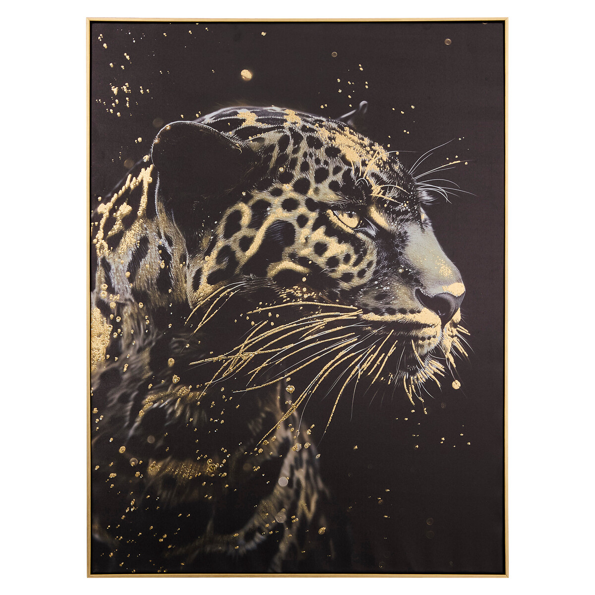 Cuadro leopardo decorativo LUPITA negro 78x58cm