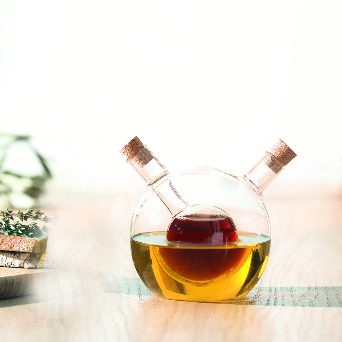 Aceitera+Vinagrera Boule Vidrio 42/6Cl