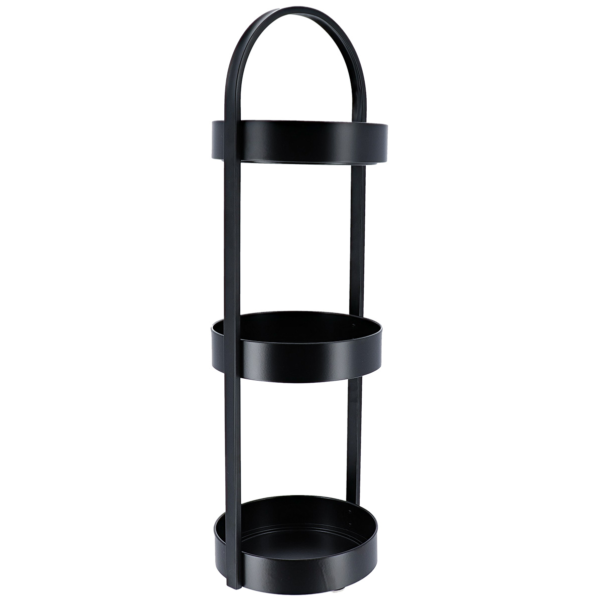 Mueble De Apoyo Negro En Metal Com 3 Cestas