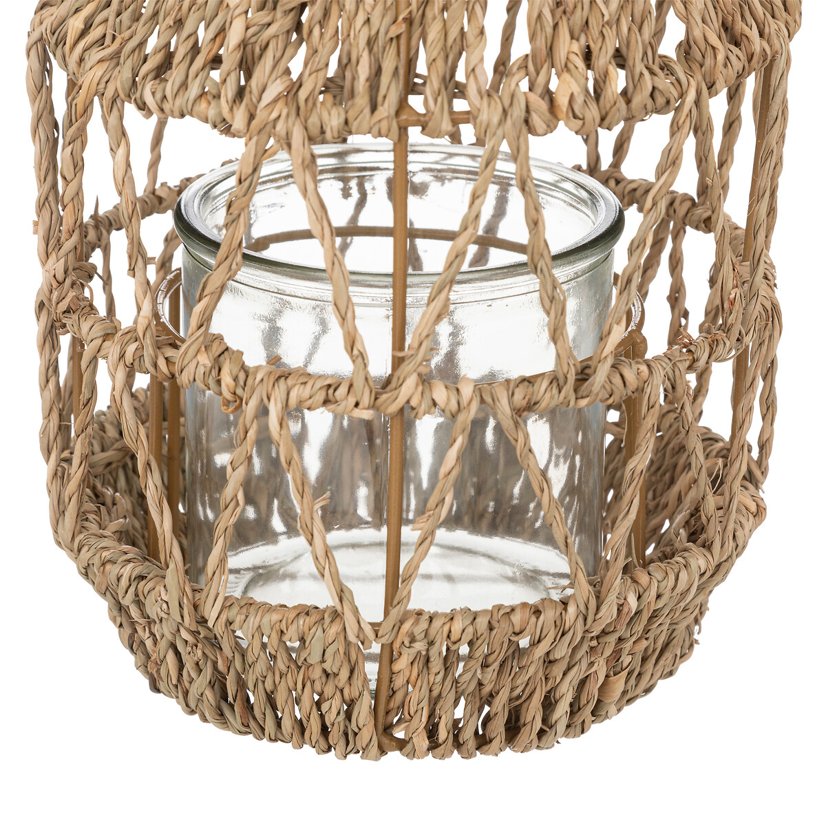 Farol De Ratán Beige 17x18Cm