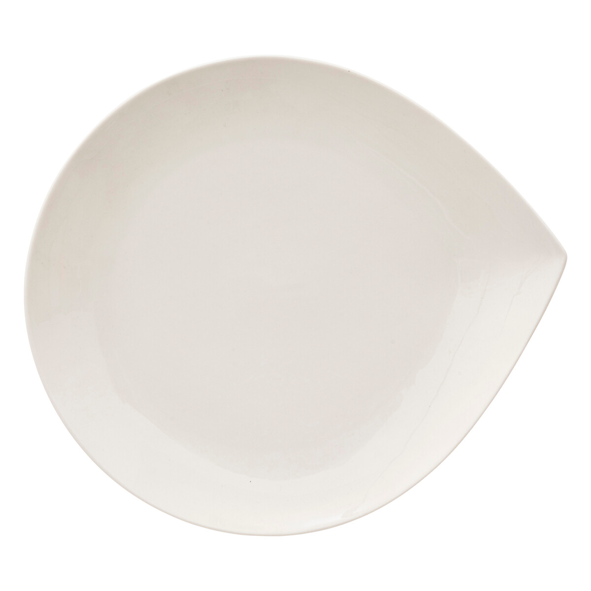 Prato Raso Branco Gota Em Porcelana 26cm