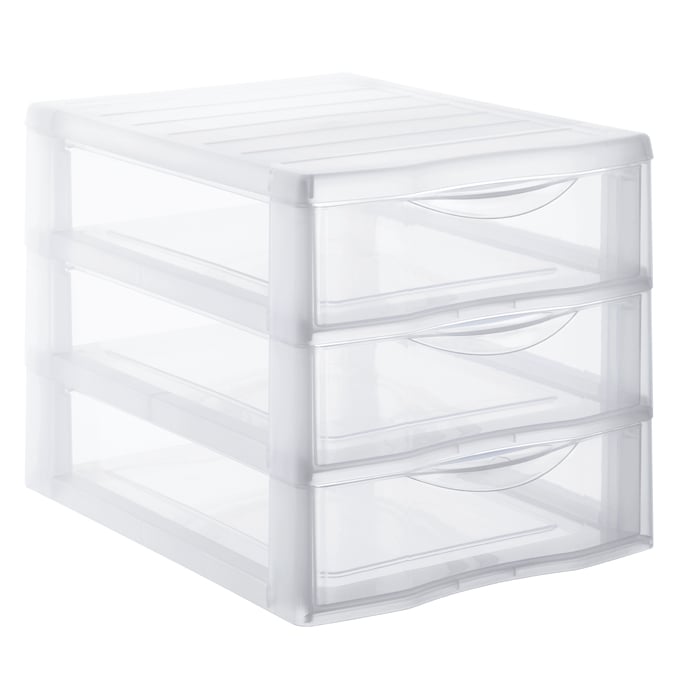 Organizador C/3 Cajones A4 Transparente