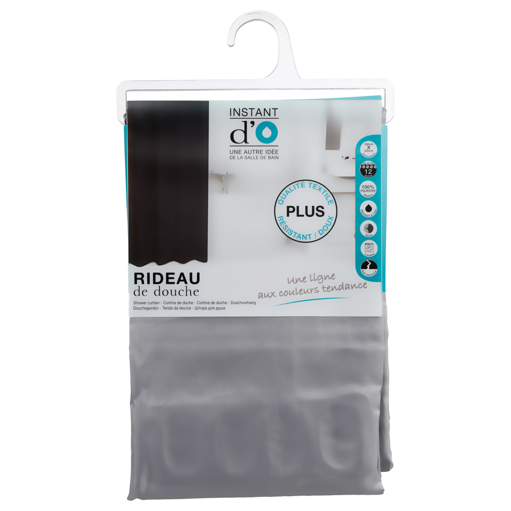Cortina De Ducha De Poliéster Gris 