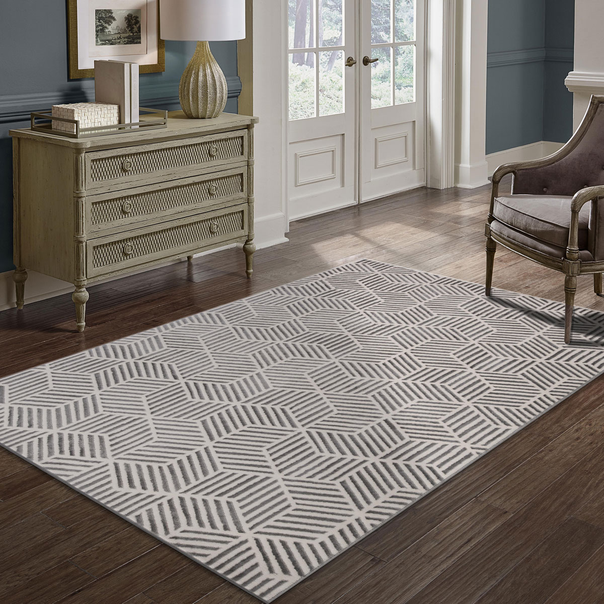 Alfombra Zaha Geom&eacute;trica Beige 80x150Cm