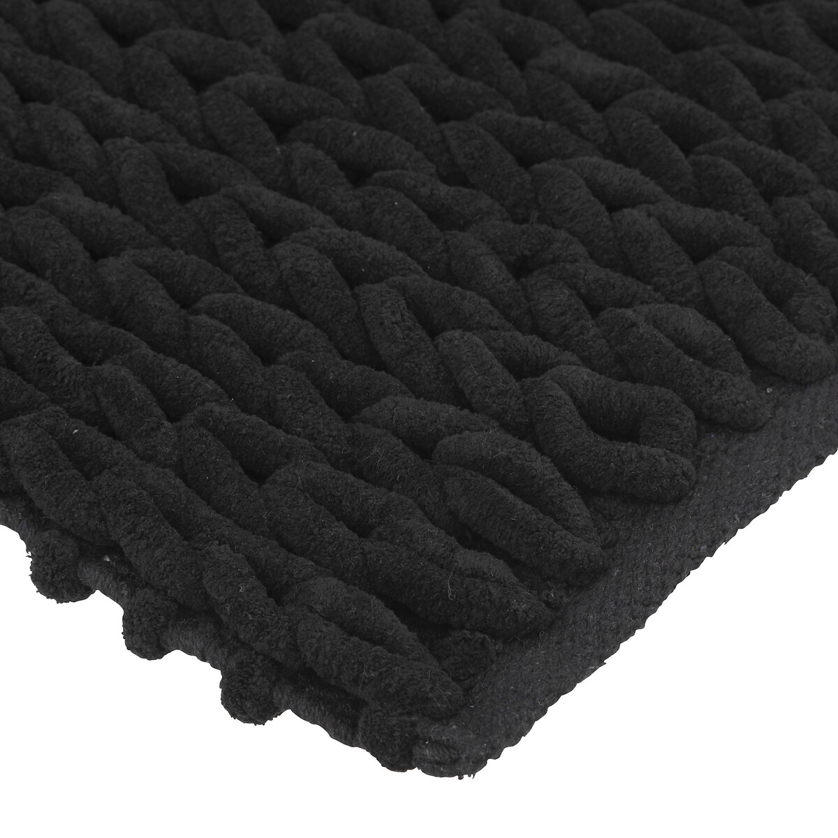 Alfombra De Ba&ntilde;o Gruesa Negra 50x120Cm