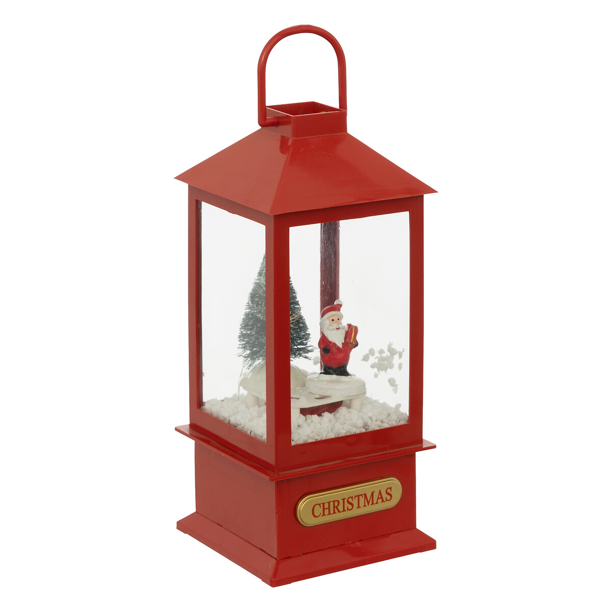 Linterna con nieve y led 19.5cm 