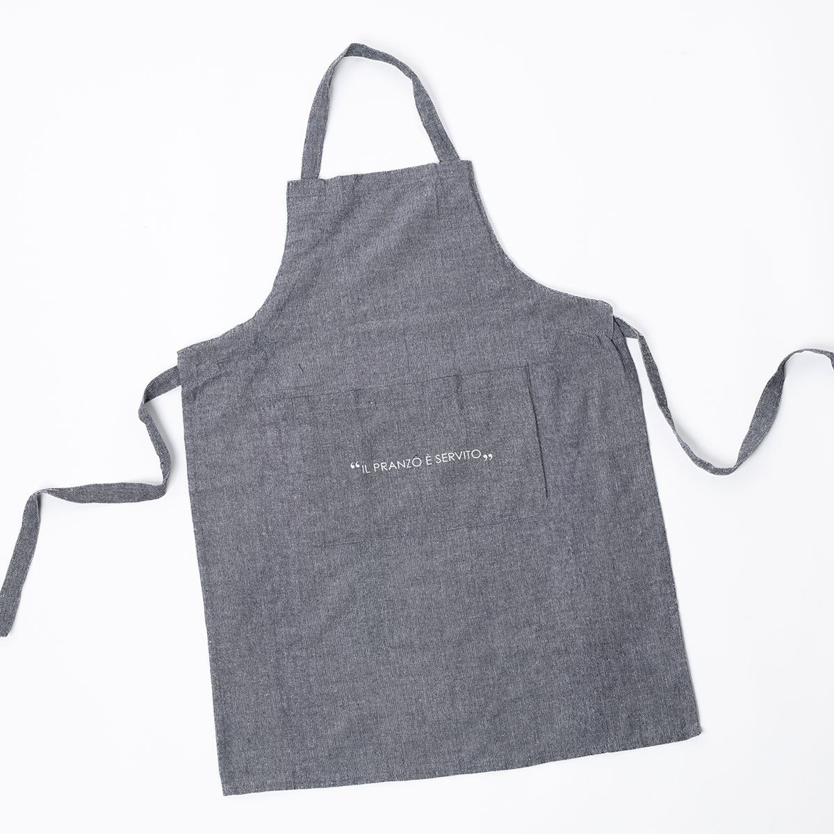 Delantal de cocina con frase gris oscuro 60x80cm