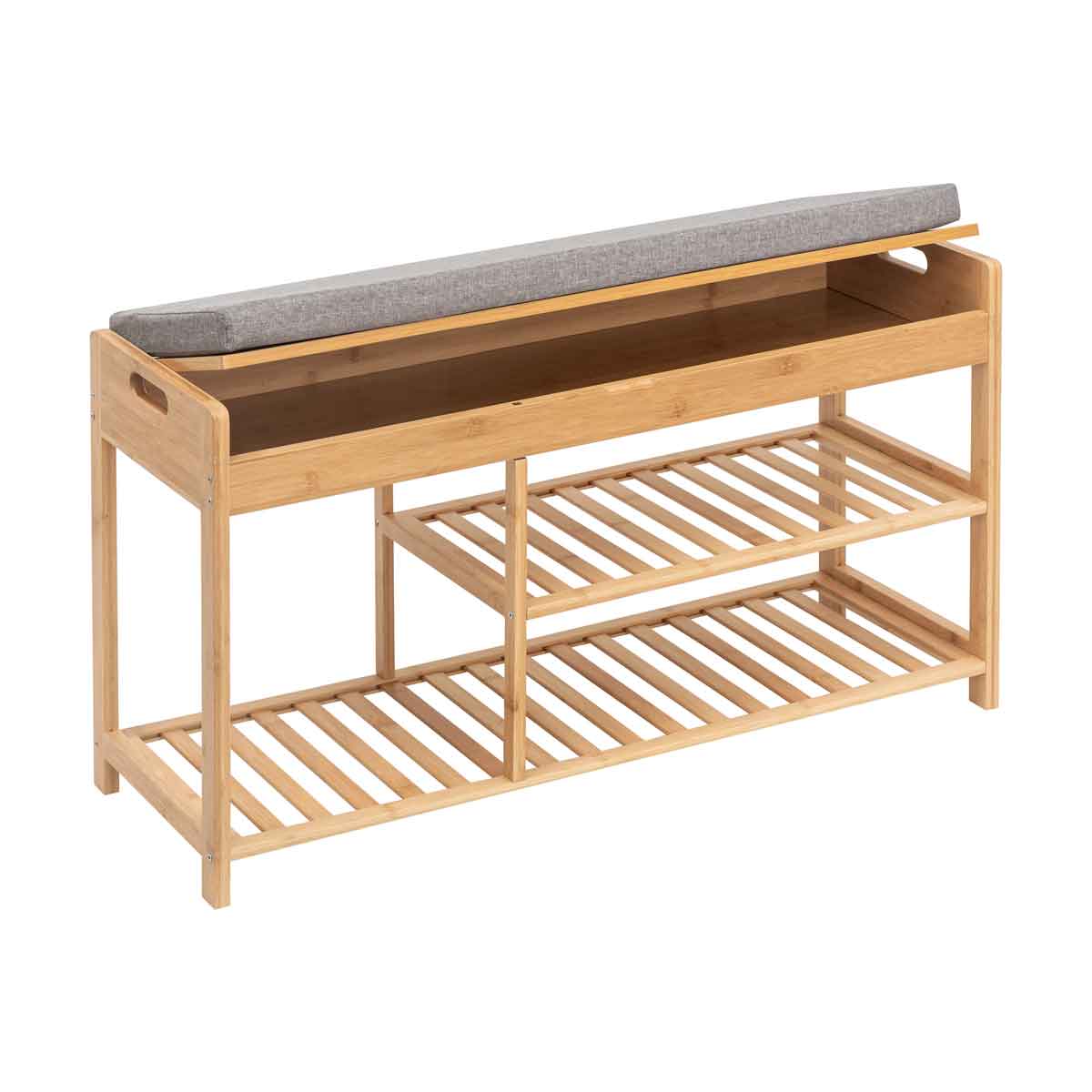 Banco con almacenaje de bamb&uacute;